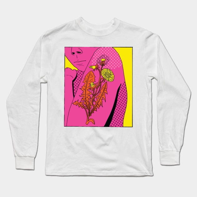 Dandelion On My Shoulder Long Sleeve T-Shirt by Slugmallows